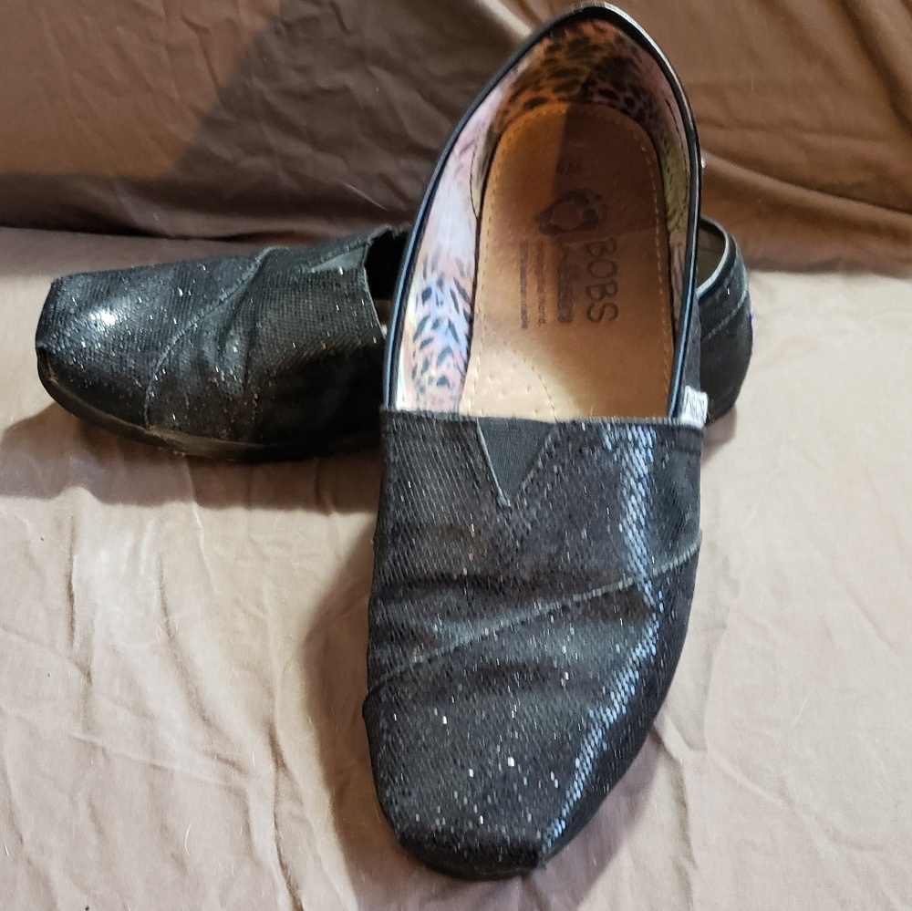 Bobs Sparkly Black Flats